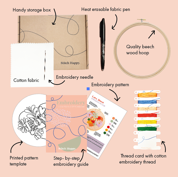 Love Heart Embroidery Craft Kit